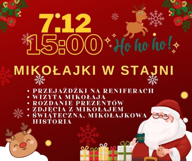 Kochani! 🎄✨
Serdecznie zapraszamy Was na Mikołajki w naszej stajni! 🐴❤️
Zapraszamy wszystkich chętnych – dzieci wcale nie muszą jeździć konno, żeby wziąć udział w zabawie! 🎁✨

Mikołaj wraz ze swoją uroczą Elfką przyjadą prosto do stajni i wręczą prezenty wszystkim grzecznym dzieciom! 🎅🧝‍♀️

Spotkanie odbędzie się w naszej przytulnej, ogrzewanej salce stajennej, więc będzie ciepło i komfortowo ❄️🔥

Nie zwlekajcie – zapiszcie się już dziś i spędźcie z nami ten magiczny, świąteczny czas!

Ho-ho-ho! 🎅🎄💫 zapisy pod numerem 535-101-232 !

www.stajnia-godziemba.com