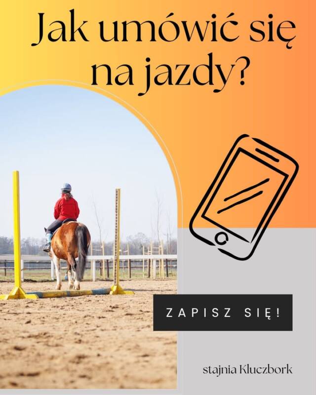 Chcesz zapisać dziecko na jazdę konną? Zrób to w 30 sekund.

📩 SMS: 535 101 232
➡ wiek
➡ poziom
➡ dni

Resztę robimy my.

🐴 Jazdy przez cały rok
🕒 Elastyczne godziny
💸 Karnety = taniej
✅ Bezpieczne konie