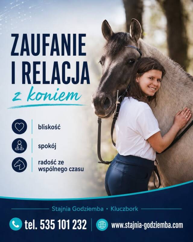 🌿 Jazda konna dla młodzieży — sposób na ruch, spokój i pewność siebie

Młodzież potrzebuje dziś czegoś więcej niż kolejnych godzin przed ekranem. Potrzebuje ruchu, przestrzeni, kontaktu z naturą i zajęć, które pomagają oderwać głowę od szkoły, telefonu i codziennego napięcia.

Jazda konna może być świetnym wyborem.

To aktywność, która angażuje ciało i głowę jednocześnie. Podczas jazdy pracują mięśnie nóg, brzucha, pleców i całego tułowia. Poprawia się równowaga, koordynacja i świadomość ciała. Ale równie ważne jest to, że młody człowiek uczy się skupienia, cierpliwości i opanowania.

Koń nie reaguje na pośpiech ani nerwy. Uczy spokoju, konsekwencji i jasnej komunikacji. Dla wielu nastolatków stajnia staje się miejscem, w którym mogą złapać oddech, wyciszyć się i poczuć, że robią coś naprawdę wartościowego.

To też świetna alternatywa dla siedzącego trybu życia. Zamiast kolejnego popołudnia z telefonem — ruch na świeżym powietrzu, kontakt ze zwierzęciem i realne postępy z lekcji na lekcję.

W Stajni Godziemba w Kluczborku prowadzimy zajęcia dla dzieci, młodzieży i dorosłych. Osoby początkujące są wprowadzane stopniowo, pod opieką instruktora. Pracujemy na spokojnych, bezpiecznych koniach przygotowanych do nauki jazdy.

Jeśli Twoje dziecko jest nastolatkiem i potrzebuje aktywności, która daje ruch, emocje i wyciszenie — zapraszamy do nas.

📩 Zapisy SMS: 535 101 232
🌐 Więcej informacji: www.stajnia-godziemba.com
📍 Stajnia Godziemba, Kluczbork