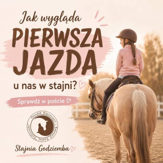Na pierwszą jazdę oraz regularne lekcje możesz umówić się:

🐴 od wtorku do piątku w godzinach 16:00–20:00,
🐴 w soboty w godzinach 12:00–16:00.

Popołudniowe godziny pozwalają wygodnie połączyć jazdę konną ze szkołą, pracą i innymi codziennymi obowiązkami.

Zajęcia prowadzimy indywidualnie i dopasowujemy do wieku, doświadczenia oraz możliwości jeźdźca. Przez całą lekcję przy jeźdźcu znajduje się instruktor, który wszystko tłumaczy i pokazuje.

Nie masz doświadczenia? To żaden problem. Uczymy od podstaw. Wystarczą długie spodnie i sportowe buty na płaskiej podeszwie. Kask jeździecki wypożyczysz u nas bezpłatnie.

📩 Aby poznać dostępne godziny, napisz SMS pod numer 535 101 232. Podaj wiek i poziom zaawansowania jeźdźca.